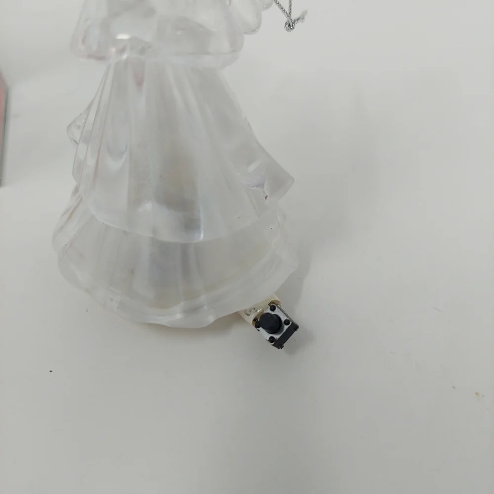 Light Up Angel Clear Glass Ornament Hanging Christmas Decoration Untested
